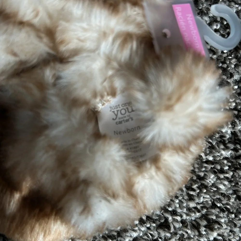 Carter's “Just One You” Bear Faux Fur Baby Booties Size 0